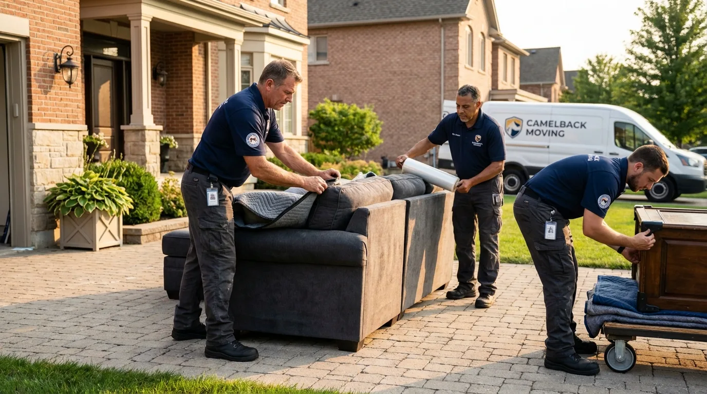 Large estate moving crew wrapping furniture in Contoocook, NH